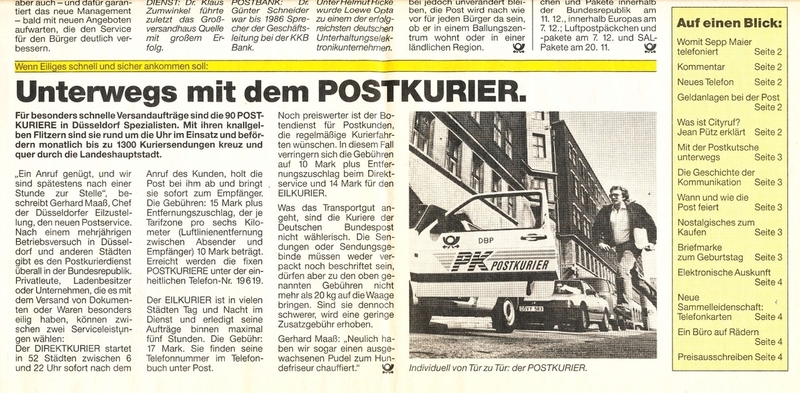 aus „Post - Zeitung für Postkunden” 2/1989